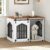 MAHANCRIS Dog Crate Furniture, 31.5″ Farmhouse Dog Kennel with Sliding Barn Door, Wooden Dog Cage for Small Medium Dogs, Decorative Pet House Side End Table, Chew-Resistant, White and Walnut DCBA9601