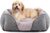 MIXJOY Dog Beds for Small Dogs, Cat Beds for Indoor Cats Washable, Calming Pet Small Size Dog, Soft Rectangle Pet Beds Sofa Cuddler, Orthopedic Cozy Puppy Beds, Anti-Slip Bottom(20x19in, Grey)