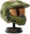 Master Chief Deluxe Helmet with Stand- Helmet with LED Lights on Each Side – Battle Damaged Paint – No SFX – One-Size-Fits-Most