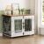 Medium Dog Crate Furniture, 32” Heavy Duty Kennel w/Cushion & Wheels