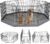 PETIME Foldable Metal Dog Exercise Pen/Pet Puppy Playpen Kennels Yard Fence Indoor/Outdoor 8 Panel 24″ W x 24″ H with Bottom Pad (with Bottom pad, 8 Panels 24″ H)