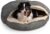 Snoozer Cozy Cave Dog Bed – Indoor Dog Bed with Cover Cave, Covered Calming Burrow for Small & Medium Sized Pets with Blanket Attached, Enclosed, Removable Washable Cover – Large, Anthracite