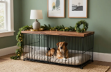 Genius Christmas Dog Crate Decor Ideas That Make the Crate Look Like Furniture