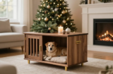 Genius Christmas Dog Crate Disguised As Decor Ideas